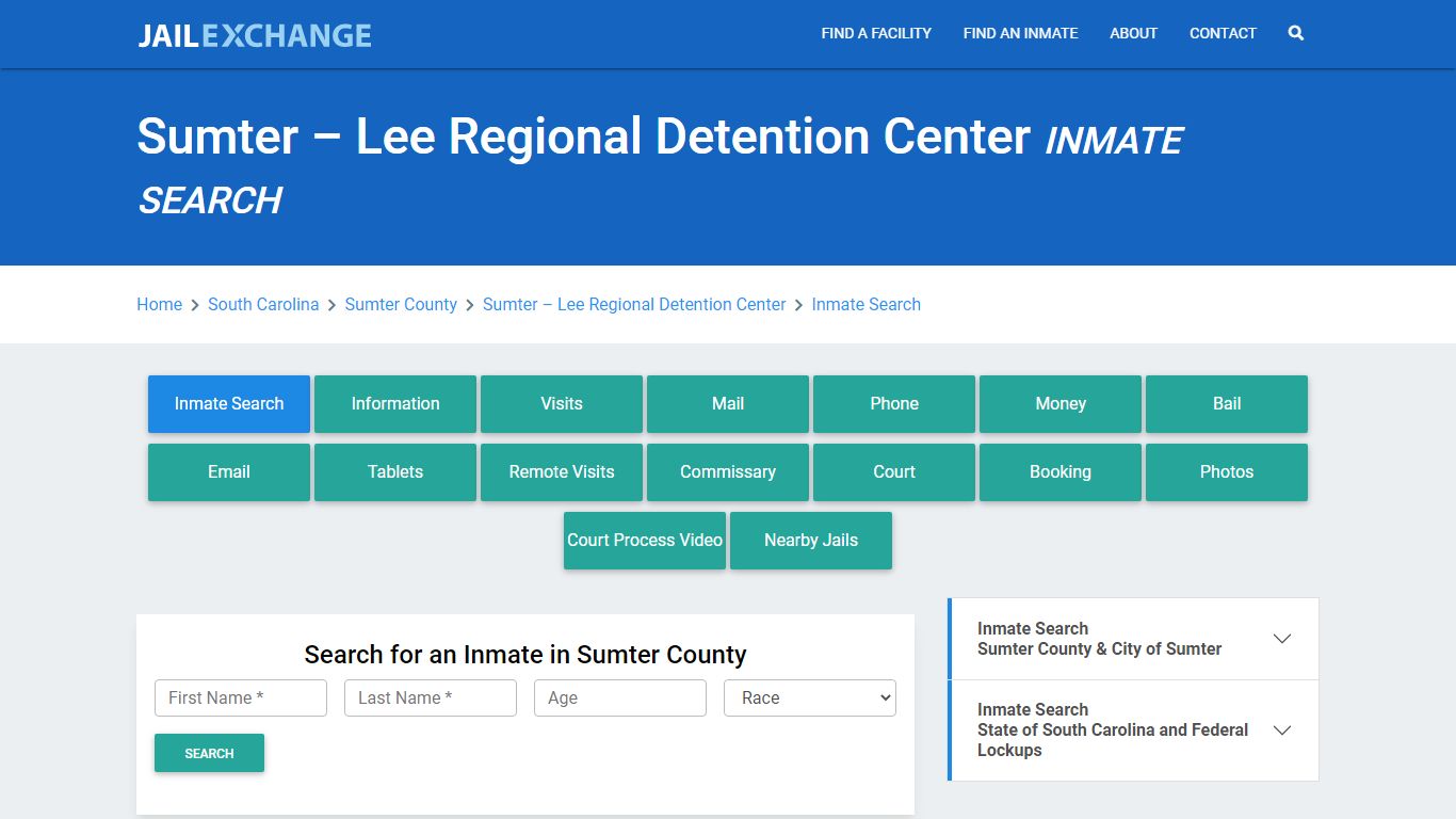 Sumter – Lee Regional Detention Center Inmate Search - Jail Exchange